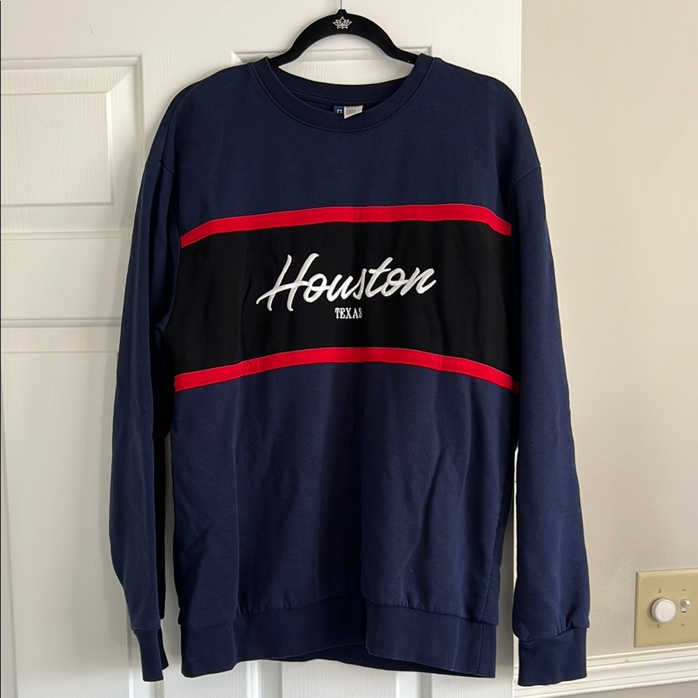 H&M Blue and Black Crewneck Sweater